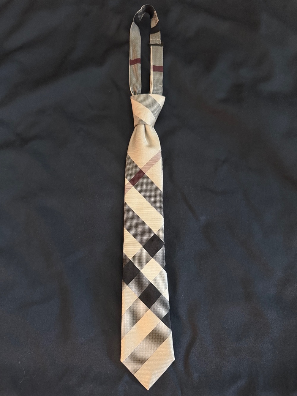 Burberry Light Beige Checkered Boys Tie